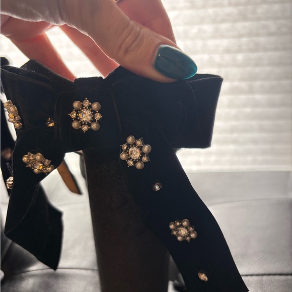 Antonio Melani x Nicola Bathie Velvet Party Platform Heel sz 10 - Picture 6 of 7